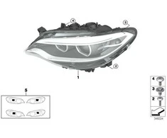 BMW F22 F23 Dešinysis žibintas Originalus 63117304462