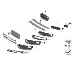 BMW F22 F23 Dešinysis Grillio Dėklas Originalus 51117452304