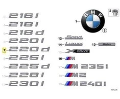 Bmw F22 F23 Galinio Emblema Lipdukas Originalus 51147356322