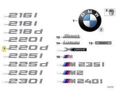 Bmw F22 F23 Galinio Emblema Lipdukas Originalus 51147356322