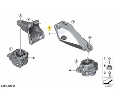 BMW F22 F30 F34 X3 F25 Dešinysis variklio laikiklio laikiklis Originalus 22116859616
