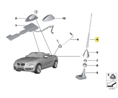Bmw F23 Trumpas Antena Am Fm Originalus 65209277821