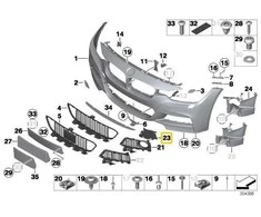 Bmw F30 F31 Kairysis Grillio Dekoratyvinis Viršus Originalus 51118062635