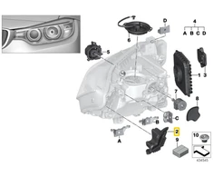 Bmw F30 F31 Kairysis Posvyris Led Modulis Originalus 63117419619