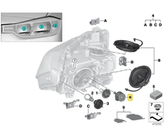 BMW F30 F31 Šviesos Vertikalus Tikslas Valdymas Originalus 63117401878