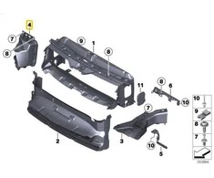 BMW F30 radiatoriaus aušinimo oro kanalas originalus 51747255419