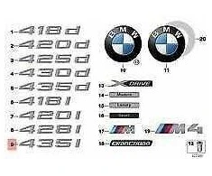 BMW F32 F33 4-Series originalas \"435i\" galinis bagažinės emblema, lipdukas 435i 435ix NAUJA