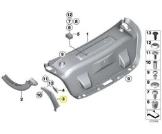 BMW F32 F82 M4 Kairys Drip Rail Trim Originalus 51497453341