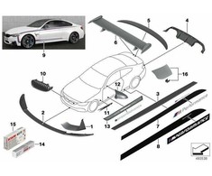 BMW F32 F82 Sienos Dekoratyvinis Kietas Kairysis Originalus 51472460362