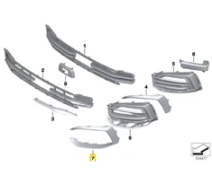 BMW F40 2018 2019 Dešinės Pusės Grillio Aparatų Originalus 51117475994