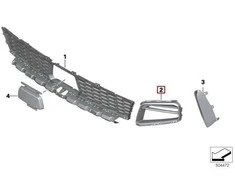 BMW F40 priekinio bamperio oro įsiurbimo grotelės atviros, dešinės pusės originalios 51118075334