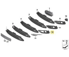 BMW F45 F46 Dešinė Atvira Šoninė Grillė Originalus 51117347220