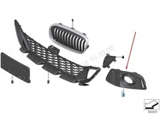 BMW F45 F46 Dešinės Pusės Uždarytas Grillis Originalus 51118064242