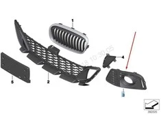 BMW F45 F46 Dešinės Pusės Uždarytas Grillis Originalus 51118064242