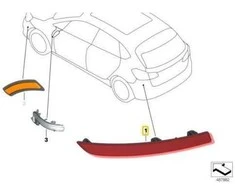 BMW F45 F46 Galinis Kairys Atspindis Originalus 63147850601