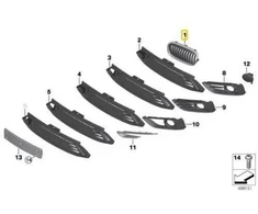 Bmw F45 F46 Priekinis Dešinysis Ziergitter Originalus 51137379612