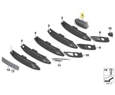 Bmw F45 F46 Priekinis Dešinysis Ziergitter Originalus 51137379612