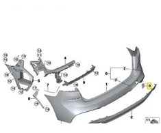 BMW F46 vilkimo atvartas su akimi, gruntuotas, galinis originalus 51128067067