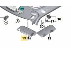 BMW F56 F55 apsauginis skydelis nuo saulės be etiketės kairėje pusėje, juodas, originalus 51167342193