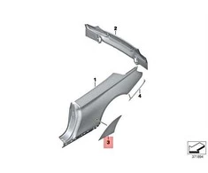 Bmw F82 F83 M4 Apsauginė Plėvelė Ratų Arka Kairė Originalus 51148065959