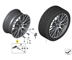 BMW F87 M2 LCI 10/2016 12/2019 Diskinis Ratas Iš Lengvojo Lydinio Jet Blk Transl Originalus 36108093987