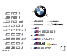 BMW F87 M2 Priekinis Raidinis Pavidalas Originalus 51148097498
