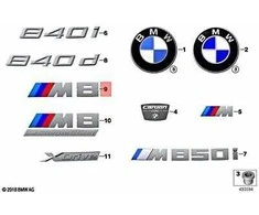 BMW F91 F92 F93 M8 kabrioleto kupė užrašas M8 Originalus 51148074838