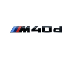 BMW G01 X3 M40d Gloss Juodas Badge Decal 204mm x 20mm 51142472832 Originali