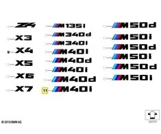 BMW G02 BLIZGUS Juodas ŽENKLIUKAS ORIGINALUS 51142472836