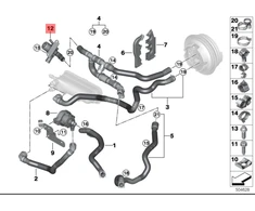 BMW G05 aušinimo skysčio perjungimo vožtuvas Originalus 11518689695