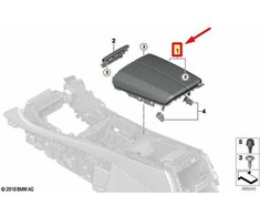 BMW G05 G06 G07 Porankis Centrinė Konsolė Oda Šildoma Juoda Originali 51169399814