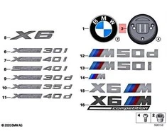 BMW G06 ženkliuko laikiklis Originalus 51147483046