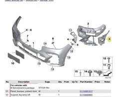 BMW G07 X7 30dX 40iX 50iX M50dX SAV Oro užuolaida dešinė 51118090084 Originali