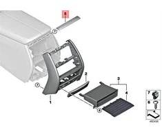 BMW G11 G12 725d 725Ld 730d 730d 730dX Apdailos apdailos detalė/metalas gale 51168066680 Originali