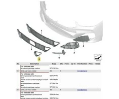 Bmw Oro Įsiurbimo Angos Apdaila Kairė 8 G14 G15 Originalus 51118074801