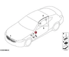 BMW G14 G15 G16 Dešinės Pusės Oro Kanalo Apdaila Originali 51137465214