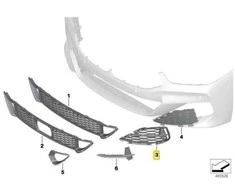 BMW G14 G15 G16 Oro Šoninis Įsiurbimo Grillis Originalus 51118074422