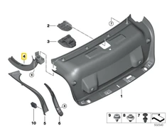 Bmw G20 3 Trim Cover Hinge Trunk Lid Kairysis Originalus 51497430623