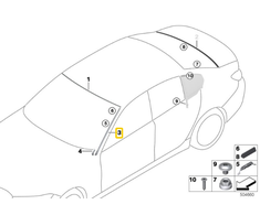 Bmw G20 G21 Dešinės Drip Molding Originalus 51317427874