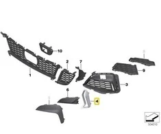 BMW G20 apdailos grotelių kairės pusės šonas Originalus 51118093301