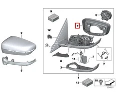 BMW G20 G21 šoninio veidrodžio atraminis žiedas, kairysis originalus 51167498195
