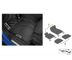 BMW G20 priekiniai guminiai grindų kilimėliai Originalūs 51472473239