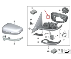 BMW G20 žiedas, palaikantis dešinįjį veidrodėlį Originalus 51167498200