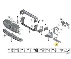 BMW G30 F90 G31 Priedėlis Aušinimo Šildytuvo Dešinės Apačios Originalus 51647357222