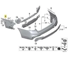 BMW G30 F90 Galinio Kairio Vairo Gidas Originalus 51128066721