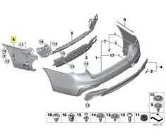BMW G30 F90 Galinio Kairio Vairo Gidas Originalus 51128066721