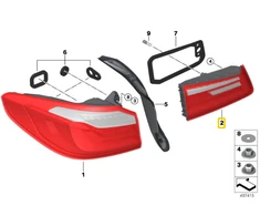 Bmw G30 F90 Galinio Šviesos Deklio Dešinė Originalus 63217376474