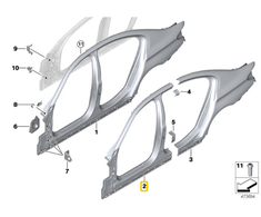 Bmw G30 F90 Kairysis Išorinis Stulpas A Originalus 41007437593