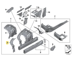 Bmw G30 F90 M5 G31 Ratlankio Stiprinimo Striūva Originalus 41007446653