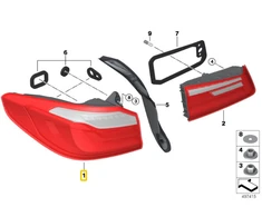Bmw Galinis Žibintas Šoninėje Panelėje Kairėje G30 F90 Originalus 63217376463